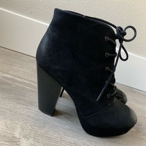 Black bootie heels